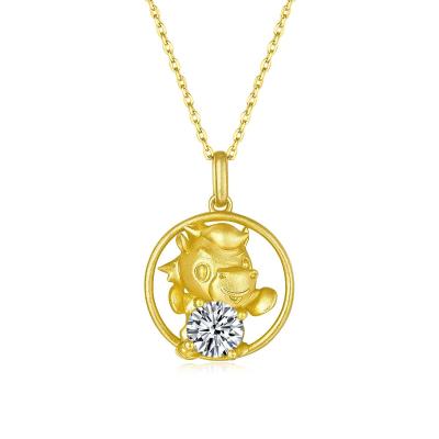 China Gold Plated Hot Selling Personalized Lucky Chinese Zodiac Horse Pendant Necklace 18k Gold Plated Necklace for sale