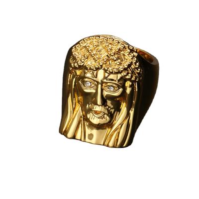 China Gold Plated New Style 2021 Hip Hop Street Hop Pop Culture Personality Characteristic Ring For Men for sale