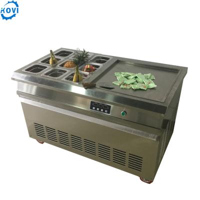 China Snack Factory Flat Round Fried Roll Thai Pan Ice Cream Pan Fried Ice Cream Rolled Pan Machine Price for sale