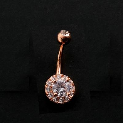 China Romantic Hypoallergenic Crystal Navel Bar Body Piercing Jewelry Multi Gems Navel Ring for sale