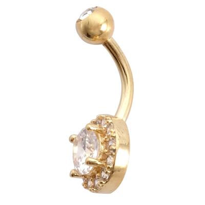 China Wholesale Romantic CZ 316l Belly Bar CZ 316l Surgical Belly Bar Navel Button Ring Body Piercing Surgical Jewelry for sale