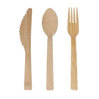 China Eco-Friendly Choice 100% Bamboo Disposable Cutlery Spoon and Fork Set for Catered Events for sale