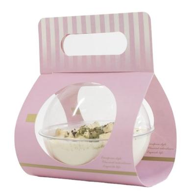 China Custom Printing Paper Carry Salad Bowl with Lid Transparent Box Color Plastic for sale