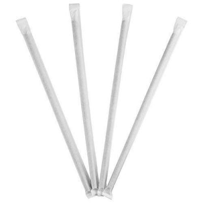 China Individual Packed Biodegradable White Paper Straws for Restaurant in Hotpink Color for sale