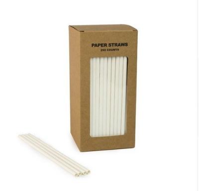 China Kraft Paper Bar Accessories Type Drinking Straws Biodegradable Paper Straws with Box for sale