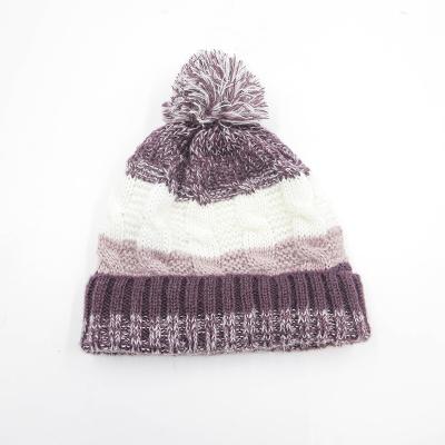 China JOINT Professional Supplier Soft Roll Up Crochet Gorro Winter Knitted Beanie Hat for sale