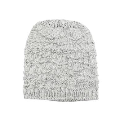 China Best COMMON light Gray Knitted Fleece Lined Keep Bud Crochet Winter Hat warm from supplier for sale