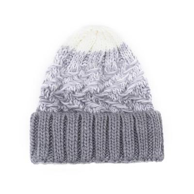 China Fashion JOINT Pattern Machine Knit Hat Cuff Iceland Acrylic Gossip Beanies Wholesale for sale