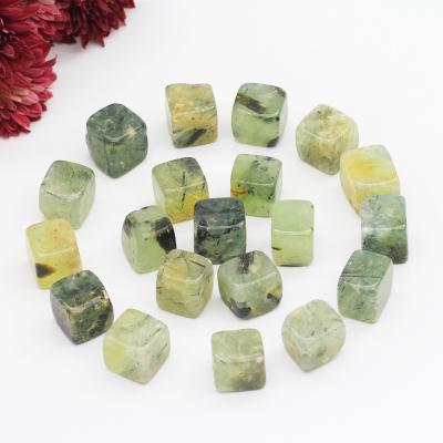 China China Wholesale Natural High Quality Rock Quartz Prehnite Cube Tumbled Stones For Healing Home Decoration for sale