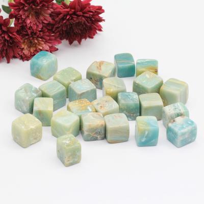 China Wholesale Natural High Quality Amazonite Crystal Cube Tumble For Craft Healing Decoration From China Rock Sky Blue for sale