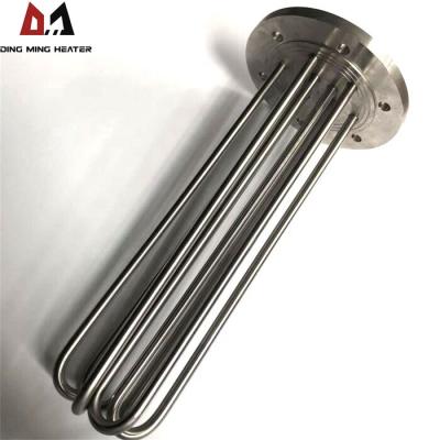 China Water / Oil Tubular Electric Water Heater 240v 6kw Round Flange Immersion Heater for sale