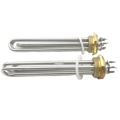 China Industrial Electrical Resistance Rod Water Or Oil Copper Screw Flange Tubular Water Immersion Heater for sale