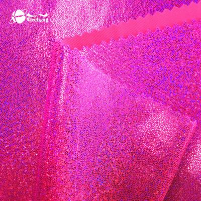 China Plain UV Shiny Holo 85%poly 15%spandex Foil Swimwear Fabric for sale