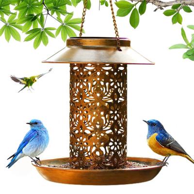 China Auto Best Selling Outdoor Waterproof Solar Metal Bird Hanging Feeder for sale