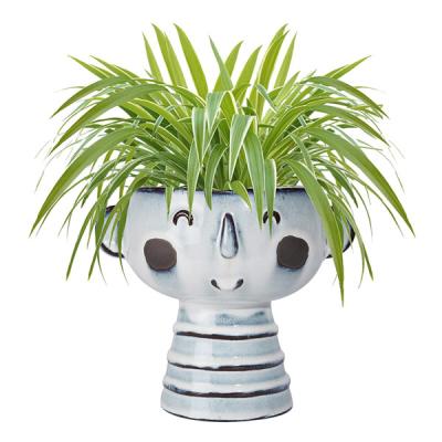 China Cartoon Casual Wholesale Handmade Head Planter Ceramic Vases for sale