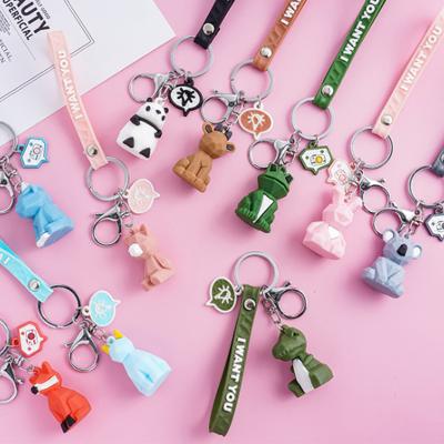 China Gift Fashion Personality 3D Bag Charm Soft PVC Rubber Key PVC Charm Chain Keychains for sale