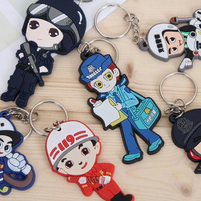 China Custom cute cartoon personality fashion promotion logo 2021 soft PVC rubber keychains for promotion for sale