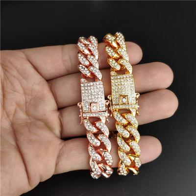 China Environmental Friendly 18K Gold Plated Micro CZ Inlaid Cubic Zircon Hip Hop Cuban Chain Anklet Iced Out Diamond Miami Cuban Chain Cuban Anklet for sale