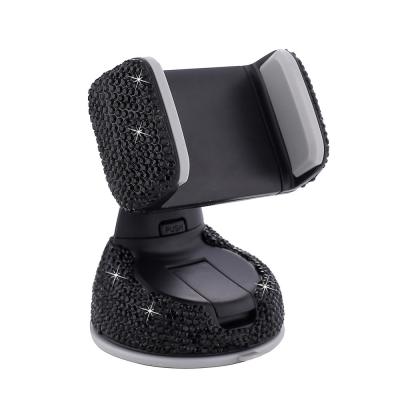 China Crystal Diamond Mobile Cell Phone Holder For Car , Sparkle Rhinestones Phone Mount for sale