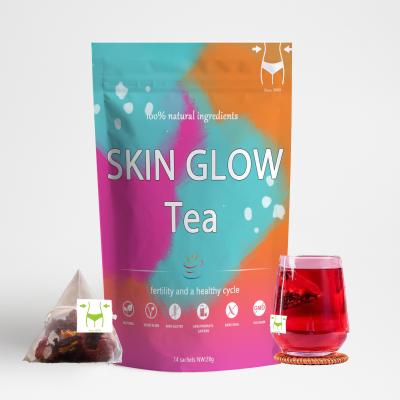 China Hot Sale Beauty 7days Herbal Detox Tea Decaffeinated Glow Smooth Skin Glow Tea for sale