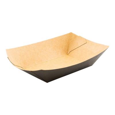 China Recyclable High Quantity Sales Wholesale Recycle Aluminum Brown Kraft Paper Food Dishes Tray for sale