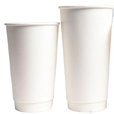 China Disposable Maker Compostable Custom Printed Disposable Double Walls White Paper Coffee Hot Drink Mug for sale