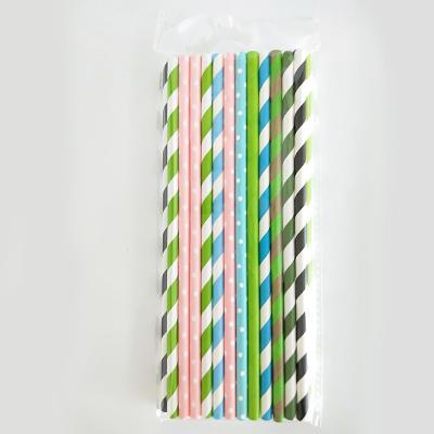 China China Custom Mixed Design Biodegradable Food Grade Beverage Paper Bubble Tea Disposable Straw for sale