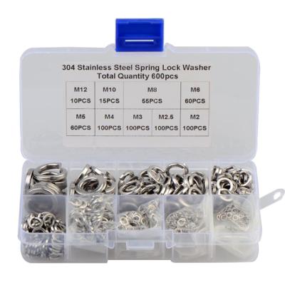 China 600pcs M2/2.5/3/4/5/6/8/10/12 Stainless Steel Spring Loaded 304 GB93 Washer Combination Split Set for sale