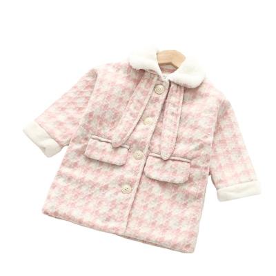 China 2 to 8 years old cotton baby coat girls autumn and winter breathable woolen coat Korean children winter new long for sale