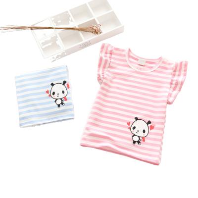 China New style all-match cotton flight sleeve children girls short sleeve summer breathable pure foreign upper girls short sleeve t-shirt for sale