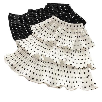 China Breathable girls skirt to wear summer new female treasure foreign style with chiffon polka dot skirt little girl skirt for sale