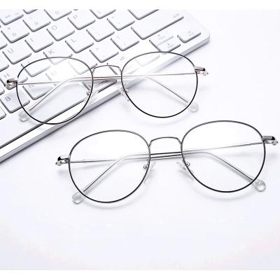 China For Reading Glasses Retro Hot Sale Round Metal Optical Frame Anti Radiation Eye Glasses Women Shape Blue Light Glasses Anti Reading Glasses for sale