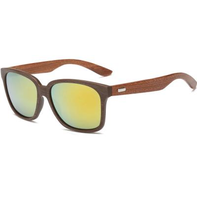 China Hot Selling Sunglasses Fashion Plastic Handmade Wood Frame Temples Wooden Sun Glasses for sale