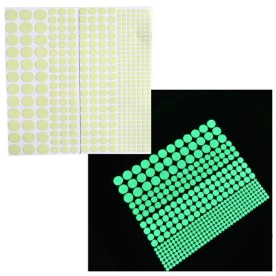 China Custom Decorative Sticker Decal Glow in the Dark Luminescent Polka Dots Wall Sticker for sale