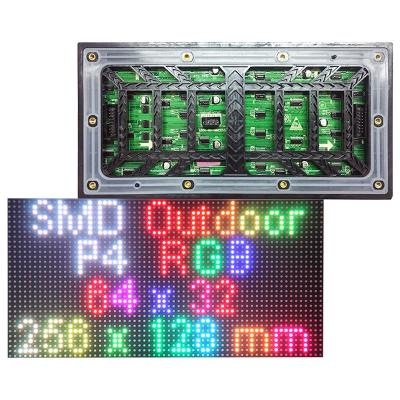 China P4 LED Screen Panel Module 256*128mm Outdoor Full Color Scan 64*32pixels 1/8 SMD2525 RGB P4 LED Display Panel Module for sale