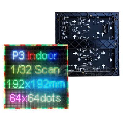 China P3 LED Screen Panel Module 192*192mm Indoor Full Color Scan 64*64pixels 1/32 SMD2121 RGB P3 LED Display Panel Module for sale