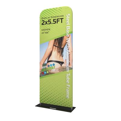 China Advertising Tension Fabric Banner Display Stand Aluminum Banner Stands Backdrop Tube Banner Stand Steel Base for sale