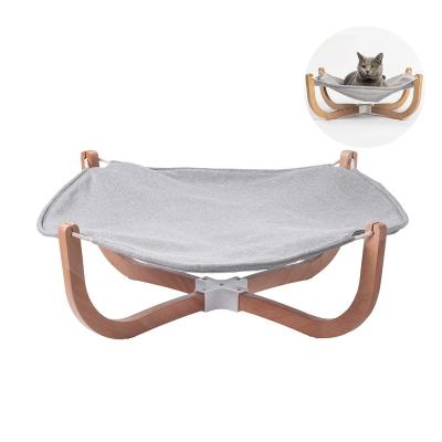 China Hand Wash Pidan Cat Hammock Cat Beds For Living Room Indoor Pet Beds For Cats Wood Frame Hanging Bed for sale