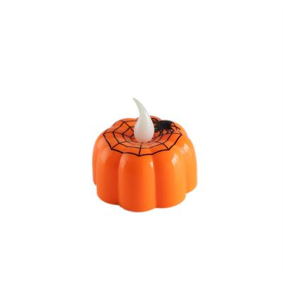 China Pumpkin Shape Halloween Pumpkin Lanterns Halloween Decoration Props Led Electronic Candle Lights Party Supplies Night Glowing Lights Wind Up Slow for sale