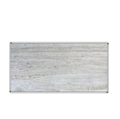 China Modern Huashow Beige Color Roman Travertine polished glazed marble stone slab wall tiles for living room for sale