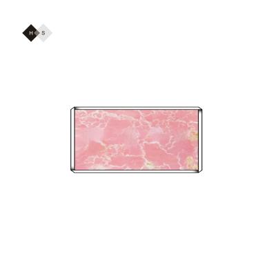 China Modern Huashow Cheaper Slab Table Top  Pink Onyx White Marble Interior Decoration Wall Design Panels for sale