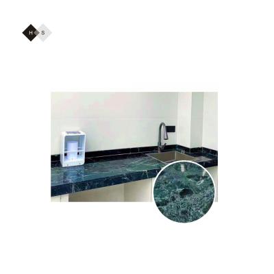 China Modern Huashow Marmo Parada Green Marble stone countertop home and kitchen sink tabletop kitchens design for sale