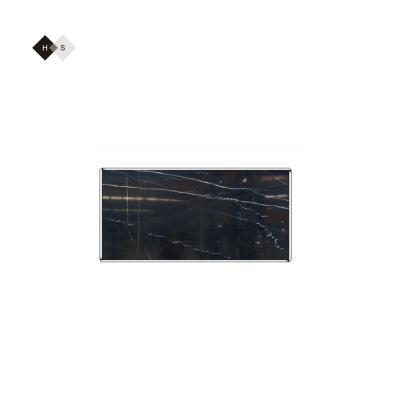 China Modern Huashow Customized Marmo Engineering Nero Marquina Marble Slabs Cheap Price Wholesale Stone Material for sale