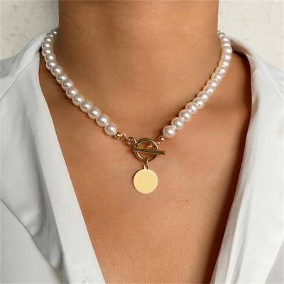 China Wholesale Fashion OT TREND Jewelry Buckle Cion Baroque Handmade Choker Necklace Pearl Necklace For Women for sale