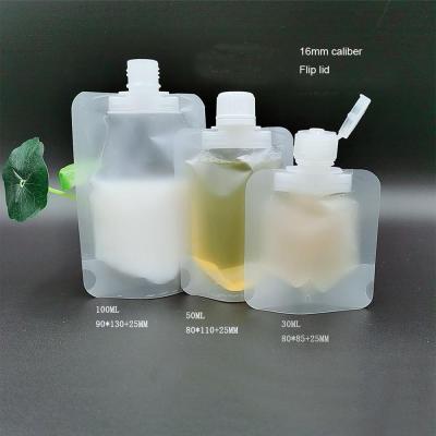 China Liquid Soap Moisture Proof Bag Clamshell Plastic Transparent Holder Up Bag Portable Travel Fluid Makeup Fluid Bag Small Pouch Shampoo Spout Bag for sale