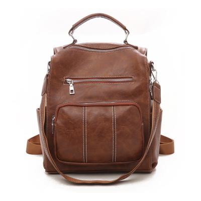 China Waterproof soft PU leather backpack with double shoulder straps - ideal for use and convertible hot sale for sale