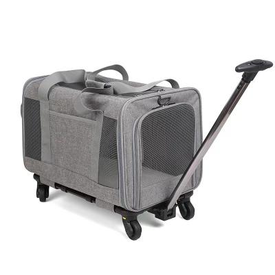 China Portable Pet Carrier Dogs Dog And Cat Carrier Soft Easy To Hand To Pull Pet Carrier With Wheels for sale