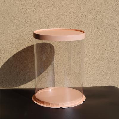 China High Transparency Disposable Clear Plastic Round Cake Box For Cake With Topper Decorations for sale