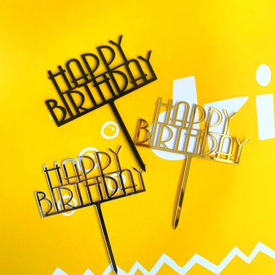 China 2020 Style INS Style Happy Birthday Acrylic Cake Topper NEW For Birthday Cake Decoration for sale