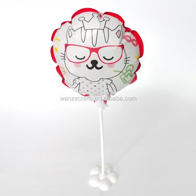 China hot sale Self-inflated DIY painting custom round self-inflatable foil balloon children's toy for children's day gift for sale